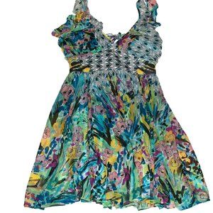 Watercolor Trapeze Dress by Double Zero